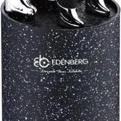 EDENBERG Edënbërg Black Line - Messenset Met Universele Messenhouder - 6 Delig - Ø 11 Cm