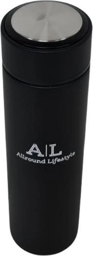 Theallroundlifestyle Thermosfles - 500ml - Drinkfles - Waterfles - Thermosbeker - Isoleerfles - Dubbelwandig - RVS - Zwart 8 Theallroundlifestyle Thermosfles - 500ml - Drinkfles - Waterfles - Thermosbeker - Isoleerfles - Dubbelwandig - RVS - Zwart - Afbeelding 6