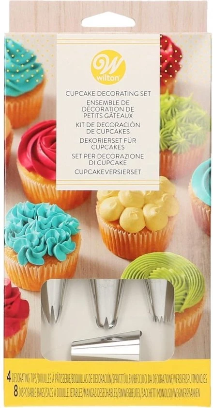 Wilton Cupcake Decoratie Set - 4 Spuitmondjes - 8 Spuitzakken 3 Wilton Cupcake Decoratie Set - 4 Spuitmondjes - 8 Spuitzakken