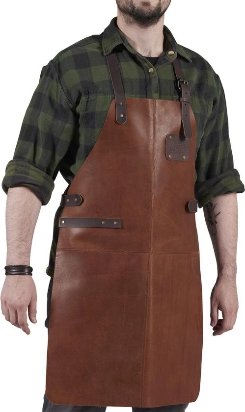 Wavea Cookware Leren BBQ Schort - Cognac - 80 X 50 Cm - Barbecue Schort Met Leren Riemen - Keukenschort 6 Wavea Cookware Leren BBQ Schort - Cognac - 80 X 50 Cm - Barbecue Schort Met Leren Riemen - Keukenschort - Afbeelding 4