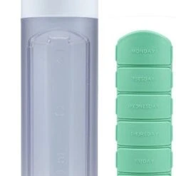YOS Bottle - Waterfles Met Pillendoos - 7 Vaks - Groen -Tefal Shop 508x840