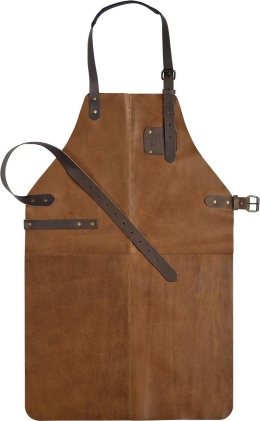 Wavea Cookware Leren BBQ Schort - Cognac - 80 X 50 Cm - Barbecue Schort Met Leren Riemen - Keukenschort 3 Wavea Cookware Leren BBQ Schort - Cognac - 80 X 50 Cm - Barbecue Schort Met Leren Riemen - Keukenschort