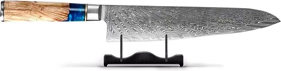 Shinrai Japan™ Shinrai Japan - Japans Koksmes 20 Cm - Koksmes - Damascus Mes - Epoxy Sapphire - Met Luxe Geschenkdoos 5 Shinrai Japan™ Shinrai Japan - Japans Koksmes 20 Cm - Koksmes - Damascus Mes - Epoxy Sapphire - Met Luxe Geschenkdoos - Afbeelding 3