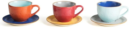 Vivi Oggi - Koffiekopjes Set Van 6 - Ø 9cm - Cappuccino - Kop En Schotel - 150 Ml - Italië 12 Vivi Oggi - Koffiekopjes Set Van 6 - Ø 9cm - Cappuccino - Kop En Schotel - 150 Ml - Italië - Afbeelding 10