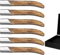 Jay Hill Steakmessen Laguiole - Olijfhout - 6 Stuks