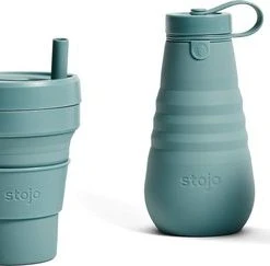 Stojo - Biggie Cup - 470 Ml - Herbruikbaar - Opvouwbaar - Groen -Tefal Shop 550x243