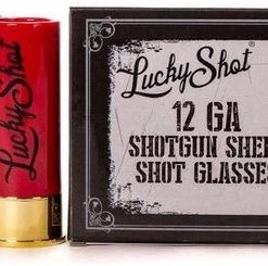 Lucky Shot USA® Lucky Shot USA - Shotgun Shell Shotglaasjes - 4 Stuks - 44ml - Rood Met Koper -Tefal Shop 550x245