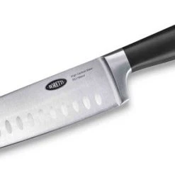 Boretti - Santokumes - Mes Uit De Aziatische Keuken Met Breed Lemmet, Inkepingen En Scherpe Rechte Snijkant - De Alleskunner Van De Aziatische Keuken Kun Je Voor Vrijwel Alles Inzetten: Voor Het Bereiden Van Vlees, Vis En Ook Groenten - Santoku Mes -Tefal Shop 550x284 2