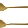 Merkloos 2-delig RVS Sla Bestek/couvert Goud 23 Cm - Salade/sla Opscheplepels - Sla Lepel En Vork - Keukengerei