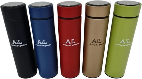 Theallroundlifestyle Thermosfles - 500ml - Drinkfles - Waterfles - Thermosbeker - Isoleerfles - Dubbelwandig - RVS - Zwart 4 Theallroundlifestyle Thermosfles - 500ml - Drinkfles - Waterfles - Thermosbeker - Isoleerfles - Dubbelwandig - RVS - Zwart - Afbeelding 2
