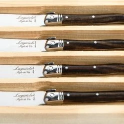 Laguiole Style De Vie Botermessen Premium Line - 4-delig - Dark Wood