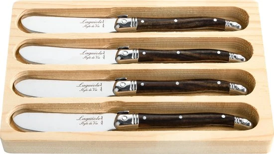 Laguiole Style De Vie Botermessen Premium Line - 4-delig - Dark Wood 3 Laguiole Style De Vie Botermessen Premium Line - 4-delig - Dark Wood