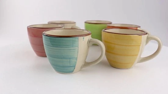 Orange85 Espresso Kopjes - Koffie - Set Van 6 - Meerdere Kleuren - 100 Ml - Aardewerk - Glazen - Met Oor - Koffiekopjes 4 Orange85 Espresso Kopjes - Koffie - Set Van 6 - Meerdere Kleuren - 100 Ml - Aardewerk - Glazen - Met Oor - Koffiekopjes - Afbeelding 2