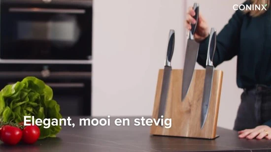 Coninx Quin Messenblok Magnetisch - Messenmagneet - Antislip - Messenhouder RVS / Acacia 14 Coninx Quin Messenblok Magnetisch - Messenmagneet - Antislip - Messenhouder RVS / Acacia - Afbeelding 12