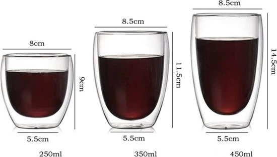 Faseras Theeglazen Set - Dubbelwandige Cappuccino Glazen - 250 Ml - 4 Stuks - Latte Macchiato Koffieglazen - 4x Dubbelwandig Thee Glas / Koffie Kop - Koffieglas - Kopjes 5 Faseras Theeglazen Set - Dubbelwandige Cappuccino Glazen - 250 Ml - 4 Stuks - Latte Macchiato Koffieglazen - 4x Dubbelwandig Thee Glas / Koffie Kop - Koffieglas - Kopjes - Afbeelding 3