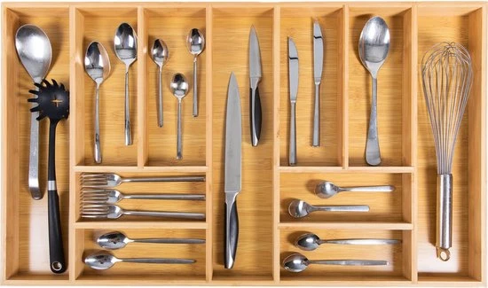 Grote Bestekbak Bamboe 81x47CM - Coninx Besteklade - Opbergbak - Duurzaam - Bamboe - Voor Laden Vanaf 47cm Diep 6 Grote Bestekbak Bamboe 81x47CM - Coninx Besteklade - Opbergbak - Duurzaam - Bamboe - Voor Laden Vanaf 47cm Diep - Afbeelding 4