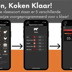 BotsBats® - Digitale BBQ Thermometer - Barbeque En Keuken Accessoires - Draadloze Vleesthermometer - Bluetooth Met App - Batterij Inbegrepen - Kernthermometer Draadloos - Cadeau Tip Voor Mannen -Tefal Shop 550x327 1