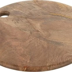 J-Line Snijplank Hout - Ronde Snijplank – Duurzaam Materiaal - 30x30x1.5 Cm – Mangohout