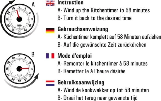 CABANAZ - Kookwekker, Metaal, Met Magneet, KITCHEN TIMER, Rood 7 CABANAZ - Kookwekker, Metaal, Met Magneet, KITCHEN TIMER, Rood - Afbeelding 5