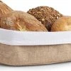 1x Jute Brood Serveer Mandjes 26 X 18 Cm - Zeller - Keukenbenodigdheden - Tafel Dekken - Ontbijten/Brunchen/Lunchen - Broodjes/bolletjes Serveren - Broodmanden -Tefal Shop 550x351