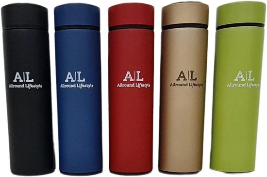 Theallroundlifestyle Thermosfles - 500ml - Drinkfles - Waterfles - Thermosbeker - Isoleerfles - Dubbelwandig - RVS - Zwart 5 Theallroundlifestyle Thermosfles - 500ml - Drinkfles - Waterfles - Thermosbeker - Isoleerfles - Dubbelwandig - RVS - Zwart - Afbeelding 3