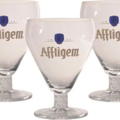 Affligem Bierglas - 30cl (Set Van 3) - Origineel Glas Van De Brouwerij - Glas Op Voet - Nieuw