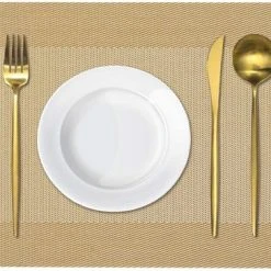 Four Love Placemats Kunststof - Kleur Goud - Set Van 4 Stuks - Kerstdecoratie Voor Binnen - Kerstversiering Goud - Kerst Tafeldecoratie - Housewarming Cadeau - Placemats Kerst - Bruiloft Decoratie - 45 X 30 Cm -Tefal Shop 550x365 15
