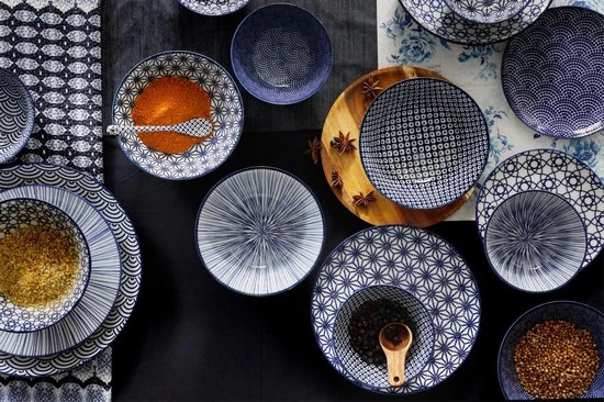 Tokyo Design Studio Nippon Blue Sushi Servies - Porselein - 6 Delig - 2 Persoons 5 Tokyo Design Studio Nippon Blue Sushi Servies - Porselein - 6 Delig - 2 Persoons - Afbeelding 3