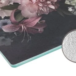 KitchenYeah Glazen Snijplank - 39x28 - Bloemen - Vintage - Pastel - Roze - Wit - Snijplanken Glas -Tefal Shop 550x366 43