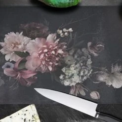 KitchenYeah Glazen Snijplank - 39x28 - Bloemen - Vintage - Pastel - Roze - Wit - Snijplanken Glas -Tefal Shop 550x366 45