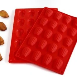 Merkloos Siliconen Madeleine Bakvorm - Antikleef - 20 Mini Madeleines - Bakvorm - Plooibaar - Madeleine - Siliconen - Energiezuinig - Herbruikbaar - Bakken