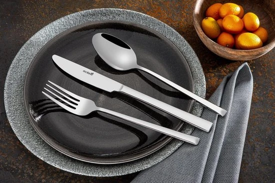 Sola Bestekset Luxor - Modern - 6 Persoons - 50 Delig - Zilverwit Edelstaal 18/10 - RVS - Zilver 4 Sola Bestekset Luxor - Modern - 6 Persoons - 50 Delig - Zilverwit Edelstaal 18/10 - RVS - Zilver - Afbeelding 2