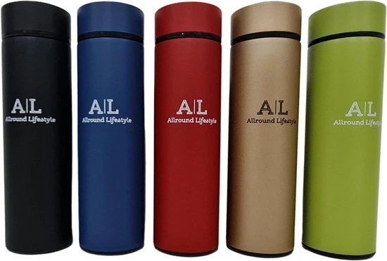 Theallroundlifestyle Thermosfles - 500ml - Drinkfles - Waterfles - Thermosbeker - Isoleerfles - Dubbelwandig - RVS - Zwart 9 Theallroundlifestyle Thermosfles - 500ml - Drinkfles - Waterfles - Thermosbeker - Isoleerfles - Dubbelwandig - RVS - Zwart - Afbeelding 7