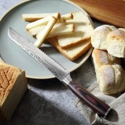 PAUDIN N4 Professioneel RVS Japans Broodmes En Banketmes 20 Cm - Scherp Kartelmes Gemaakt Van Hoogwaardig Roestvast Duits Carbonstaal - Damascus Patroon - Nu Extra Scherp Geprijst - Black Friday - Sint En Kerst -Tefal Shop 550x379 1