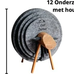 O.N. Der Zetter - Onderzetters Voor Glazen - Houten Schaap Met 12 Vilten Onderzetters - Met Houder - Rond - Grijs - Bruin - Hittebestendig - Decoratie - Housewarming - Coasters - Afscheid - Sinterklaas - Kado Verjaardag Cadeau - Man - Vrouw - 20 Euro -Tefal Shop 550x380 2