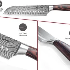 PAUDIN N5 Professioneel RVS Japans Santoku Mes 17,5 Cm - Vlijmscherp Keukenmes Gemaakt Van Hoogwaardig Duits Roestvast Carbonstaal - Damascus Patroon - Nu Extra Scherp Geprijst - Black Friday - Sint En Kerst -Tefal Shop 550x384
