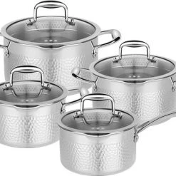 Sola Pannenset Noma - 4 Delig - Ø 16,16,18,20 Cm - Zilver - RVS - Sandwichbodem -Tefal Shop 550x391 2