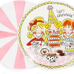 Blond Amsterdam Gebaksbord - Set - Girls/Pink Stripe
