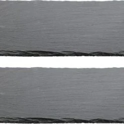 Merkloos 2x Leisteen Serveerplanken/onderzetters 20 X 30 Cm - Kaarsenplateaus - Hapjesplanken - Tapas - Kaasplankjes