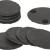 Merkloos 8x Leisteen Krijtbord Onderzetters Rond 10 Cm - Leistenen Onderzetters Voor Glazen En Bekers -Tefal Shop 550x397
