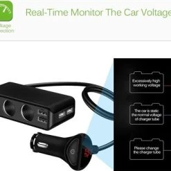 WiseGoods - Premium Auto Sigarettenaansteker Splitter - 4 Poorten USB - Autolader USB - Autolader Splitter - 12V Splitter -Tefal Shop 550x399 2