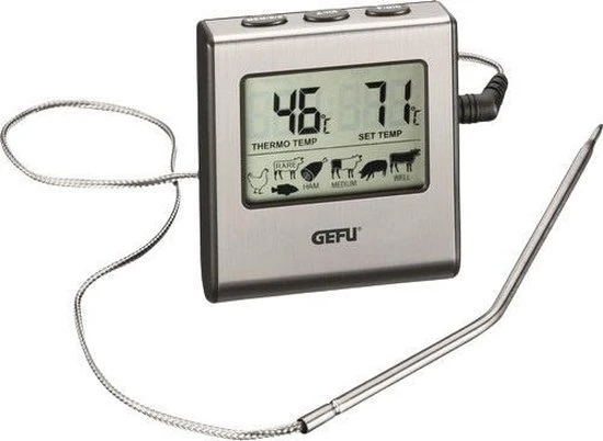 GEFU Thermometer - Digitaal - RVS - Zilver - Incl. Timer + Alarm 5 GEFU Thermometer - Digitaal - RVS - Zilver - Incl. Timer + Alarm - Afbeelding 3