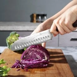 PAUDIN N5 Professioneel RVS Japans Santoku Mes 17,5 Cm - Vlijmscherp Keukenmes Gemaakt Van Hoogwaardig Duits Roestvast Carbonstaal - Damascus Patroon - Nu Extra Scherp Geprijst - Black Friday - Sint En Kerst -Tefal Shop 550x405