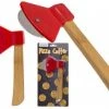 Out Of The Blue Pizza Snijder Bijl - Pizza Roller Bijl -Pizza Cutter Axe - Pizza Mes - Bamboe Handgreep - Edelstaal Mes - 18cm X 10cm