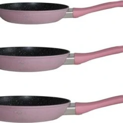 Kookkunst Holland Koekenpannenset Inductie - Roze - Antikleefpan - 3 Delig