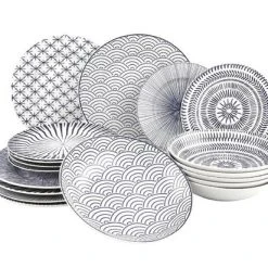 Studio Tavola Servies Seoul, 18-delig - Blauw Met Wit