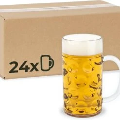 MyDrinkglass Plastic Bierpul | Bierpul Plastic | 24 Stuks | Oktoberfest | Plastic Glazen | Zero Waste | Herbruikbaar | Onbreekbare Bierpullen | 500 Ml |