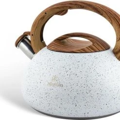 EDENBERG Edënbërg White Line - RVS Fluitketel - 3.0 Liter - Wit