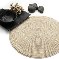 Merkloos Placemat - 2 Stuks - Placemat Rond - Placemats Rond Gevlochten - Tafelonderzetter - Tafel Onderleggers - Onderleggers Placemat - Placemat 30 Cm -Tefal Shop 550x430