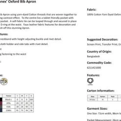 Premier Keukenschort PR144 / Apron Moss Groen Oxford Katoen / Restaurant Schort / Horeca Kleding -Tefal Shop 550x433 2